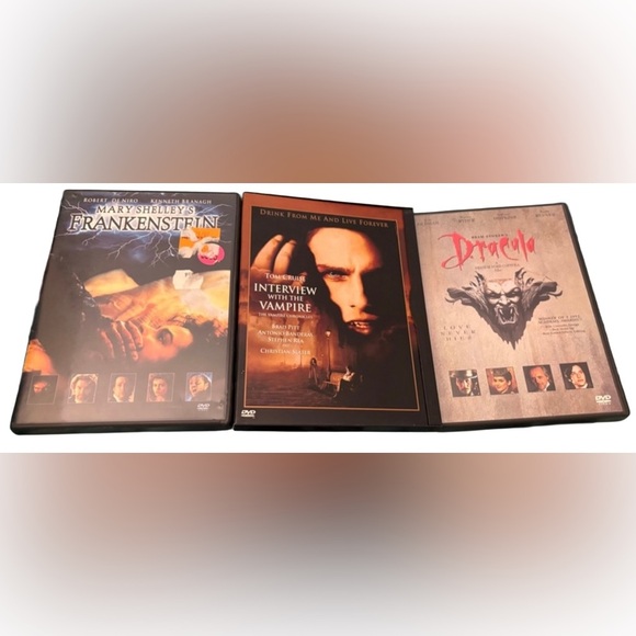 Gothic Horror DVD Movie Bundle: Dracula, Vampire, Frankenstein 3-Pack - Picture 1 of 3
